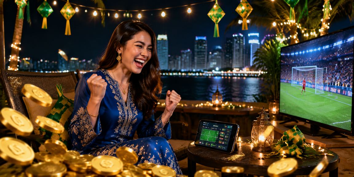 Pengguna sl2 dari Penang berbaju kurung membuat pertaruhan sukan maya dalam talian